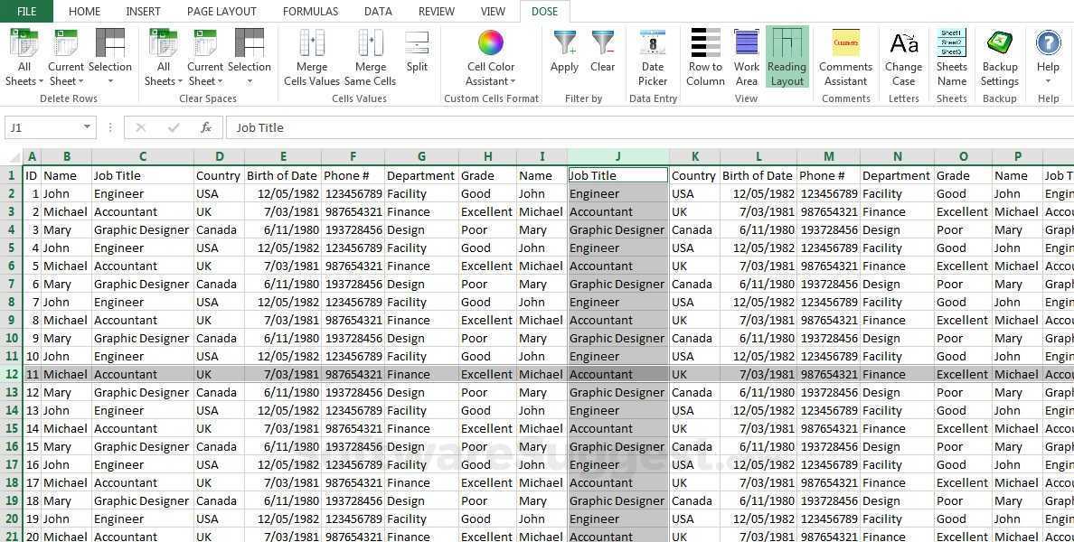 Dose for Excel 3.6.5 Crack